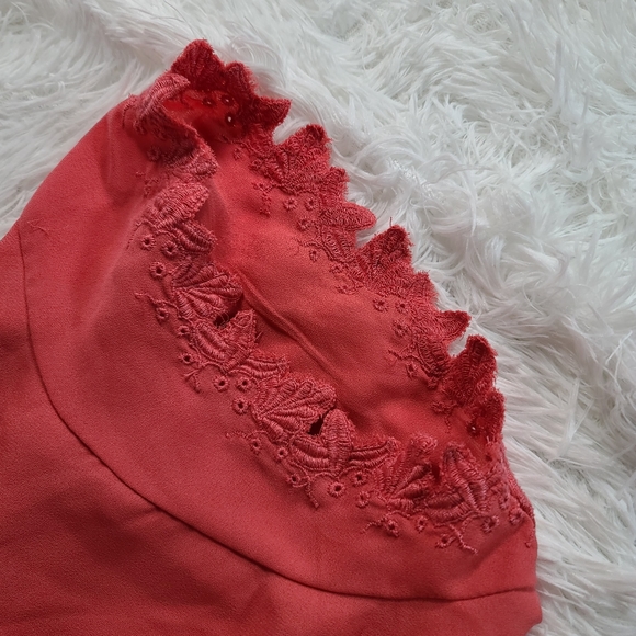 LOFT Women's Coral Short Sleeve Crew Neck Knit Top Size Medium - Picture 6 of 9